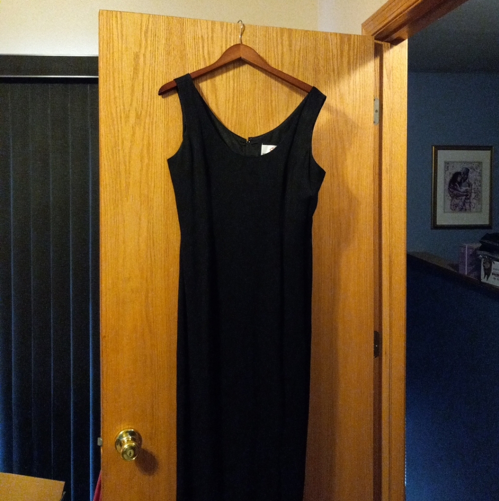 Womens En Francais Dress Sleeveless Maxi By Huey Waltzer Front Slit Black